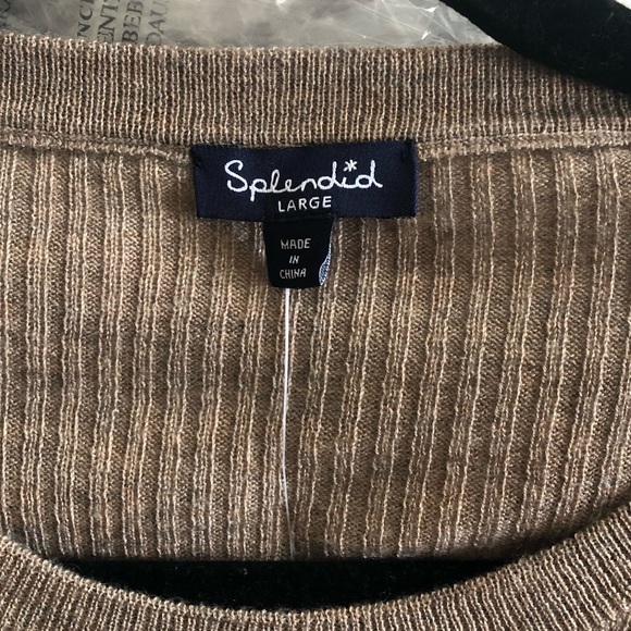SPLENDID Georgia Ribbed Sweater Ash Large - Picture 5 of 6